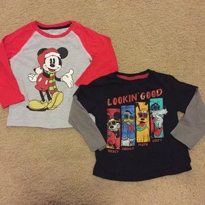 Lot of 2 Boys Disney long sleeve tees
